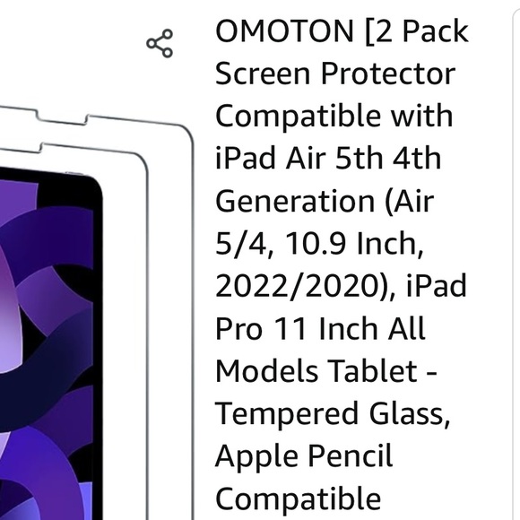 (2 pack) Screen protected iPad Air. Brand new never opened. - Picture 2 of 2
